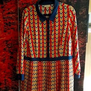 Modcloth 2x Chevron pleated shirt dress